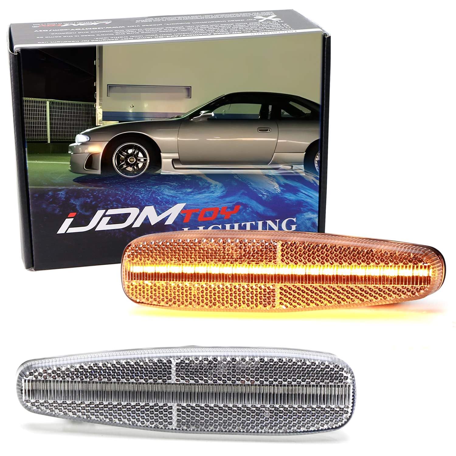 Amazon.com: iJDMTOY JDM Style Semi-Clear Lens Front Bumper Amber